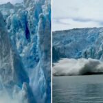 VIDEO: Fascinantes tomas del desprendimiento de una enorme masa de hielo de un glaciar