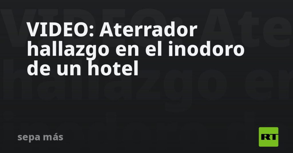 VIDEO: Aterrador hallazgo en el inodoro de un hotel