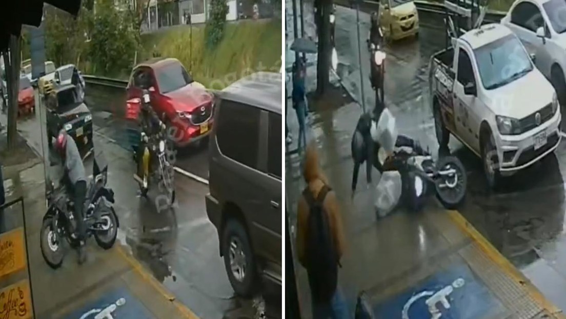 VIDEO: Esta acera se convierte en una trampa resbaladiza para cualquier motociclista que pase por ella