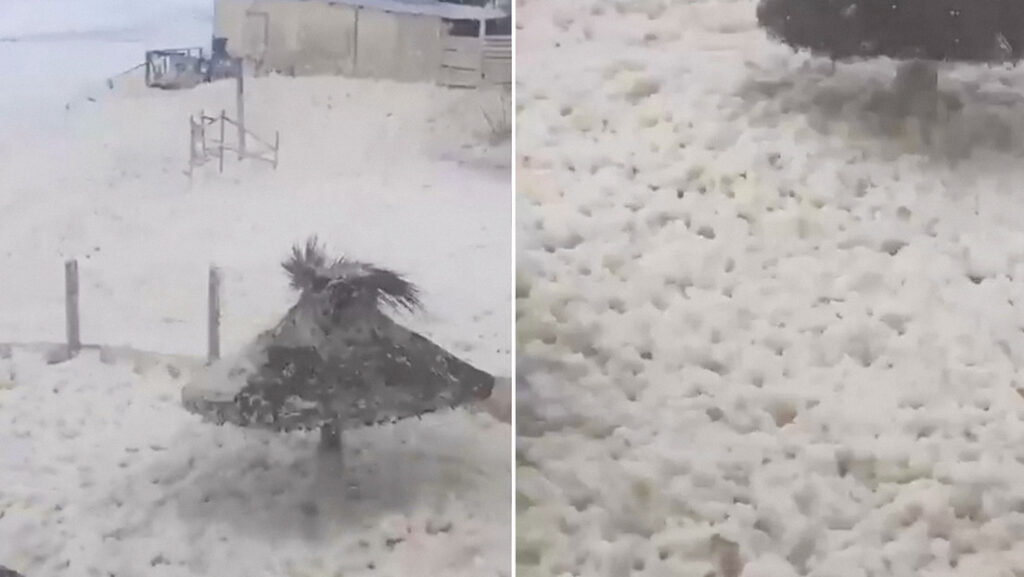 VIDEO: Esta playa argentina cubierta de 'nieve' no es lo que parece