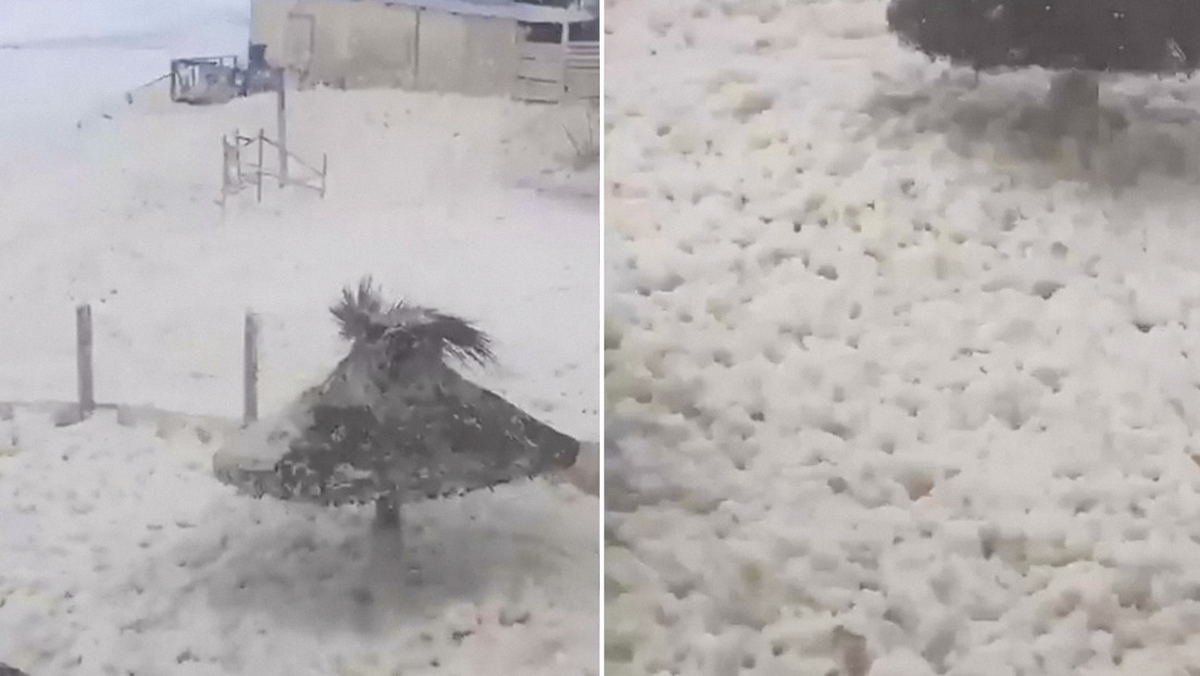VIDEO: Esta playa argentina cubierta de 'nieve' no es lo que parece