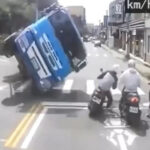 Un motociclista esquiva la muerte por segundos en China