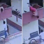 VIDEO: Sufre una terrible caída desde su terraza por intentar alcanzar un helado