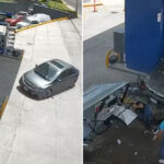 VIDEO: Terror en una gasolinera tras brutal choque contra una bomba de combustible