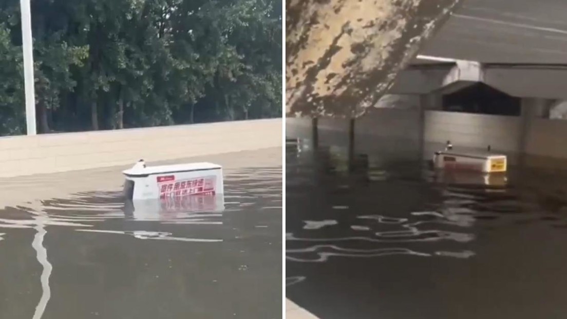 Un robot repartidor demuestra que ni las inundaciones son un obstáculo para su entrega (VIDEO)