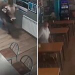 VIDEO: El aterrador momento en que un toro furioso irrumpe en un bar