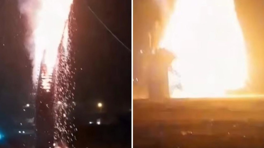 VIDEO: Una gigantesca hoguera colapsa en Brasil segundos después de ser encendida
