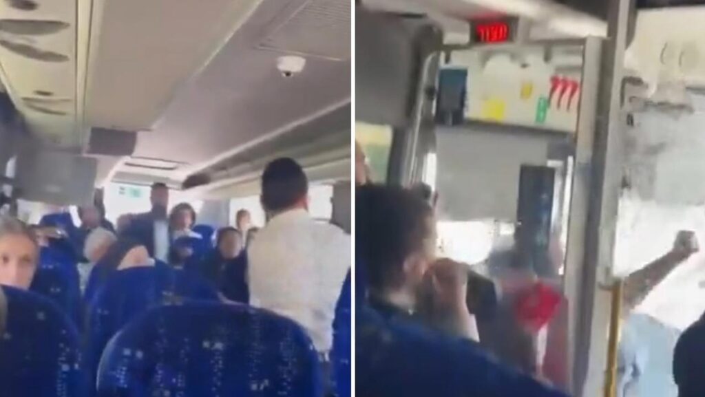 VIDEO: Conductor pierde los estribos y destroza un vidrio del autobús tras discutir con un pasajero