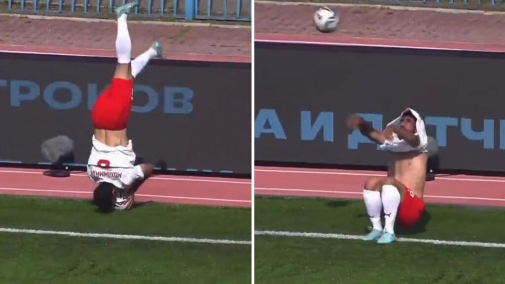VIDEO: La increíble asistencia tras un saque de banda con voltereta en el fútbol ruso