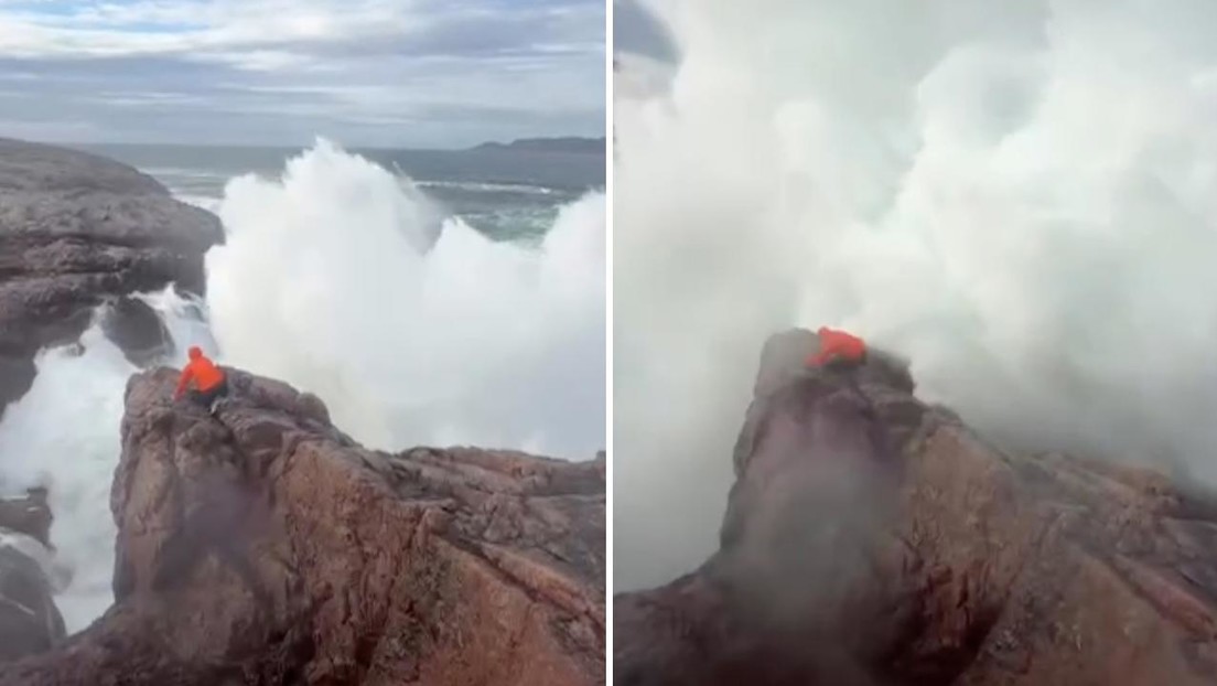 VIDEO: Lo que parecía una escena tranquila terminó con una ola a punto de arrastrarlo todo