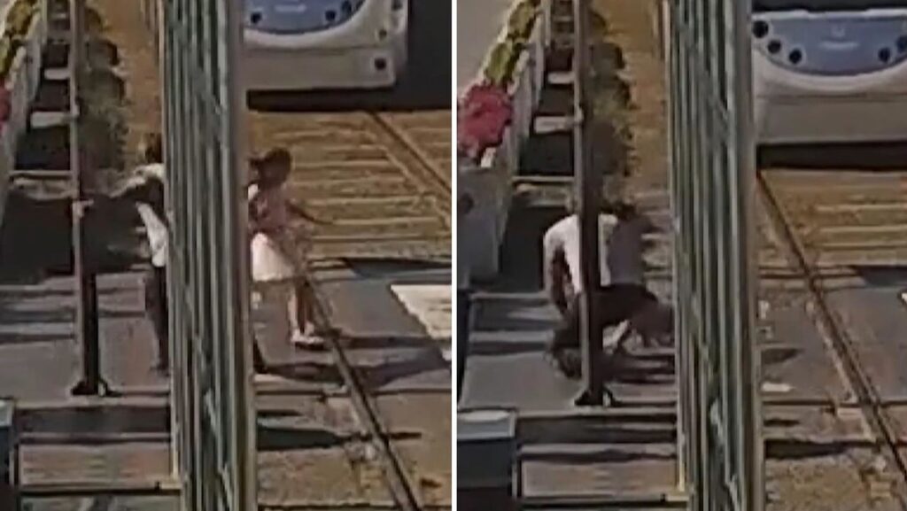 La fracción de segundo que separa a una niña de la tragedia en las vías (VIDEO)
