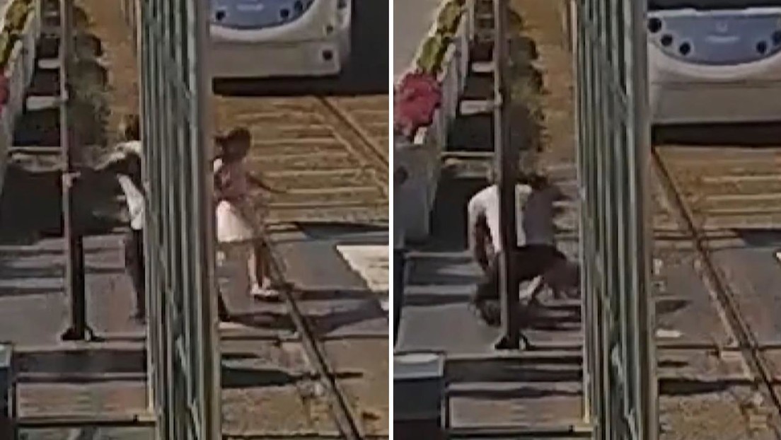 La fracción de segundo que separa a una niña de la tragedia en las vías (VIDEO)