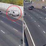 VIDEO: Camión embiste a toda velocidad una fila de autos y desata caos en una autopista