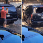 VIDEO: Lo que encontraron dentro de su camioneta los obligó a romper el cristal y salir corriendo