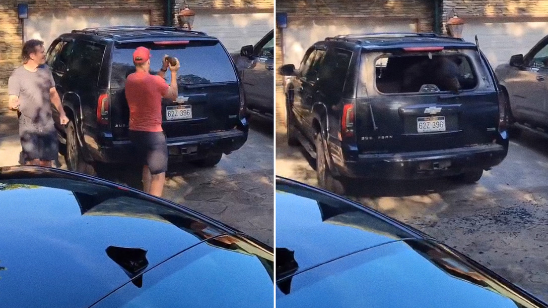 VIDEO: Lo que encontraron dentro de su camioneta los obligó a romper el cristal y salir corriendo