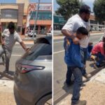Ingenio y fuerza bruta: el rescate de un auto atrapado que se volvió viral (VIDEO)